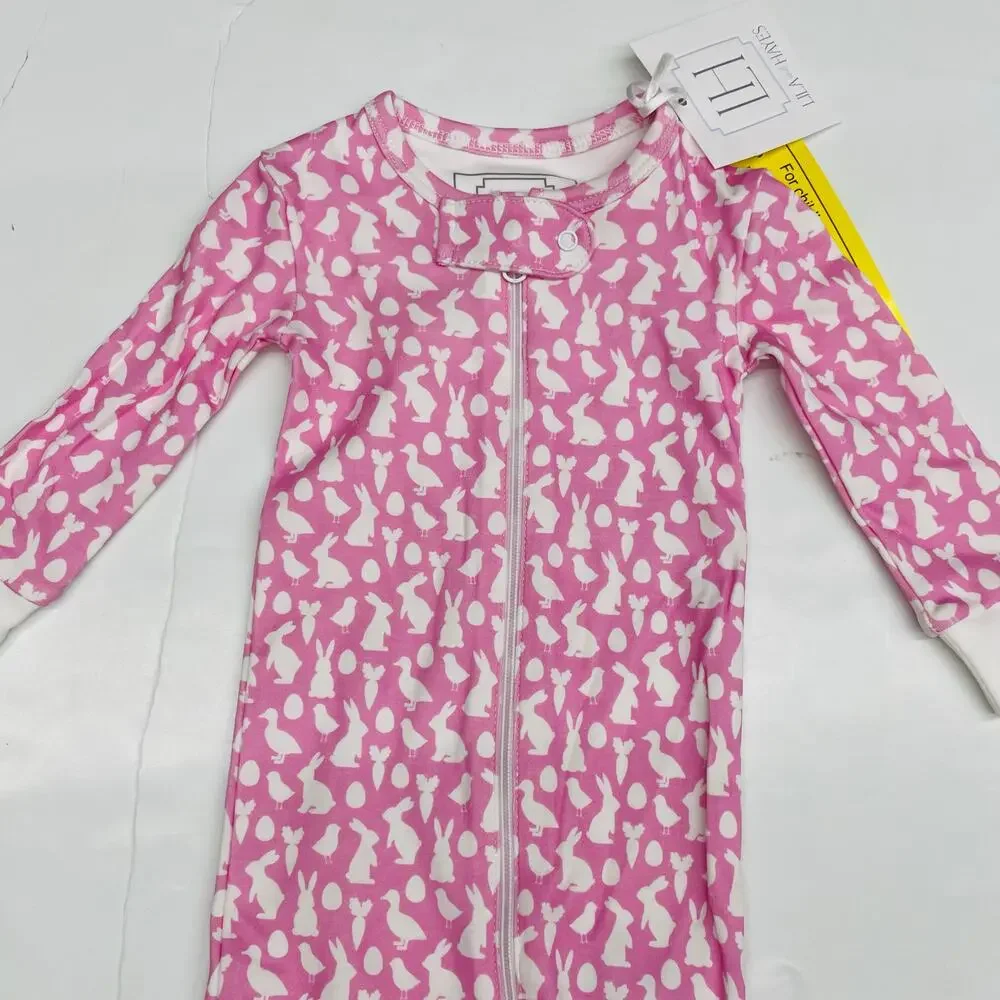 NWT Lila & Hayes 3-6M Parker Zippy in Easter Time Pink